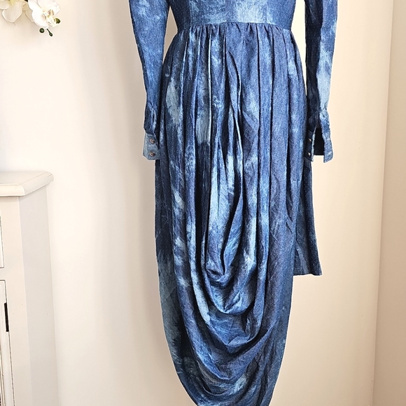 For Her NYC Goth Coquette Grunge Romantic Dress Wash Blue "The Takeover" Size M - Picture 8 of 15